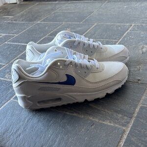 White and Blue Nike Sneakers
